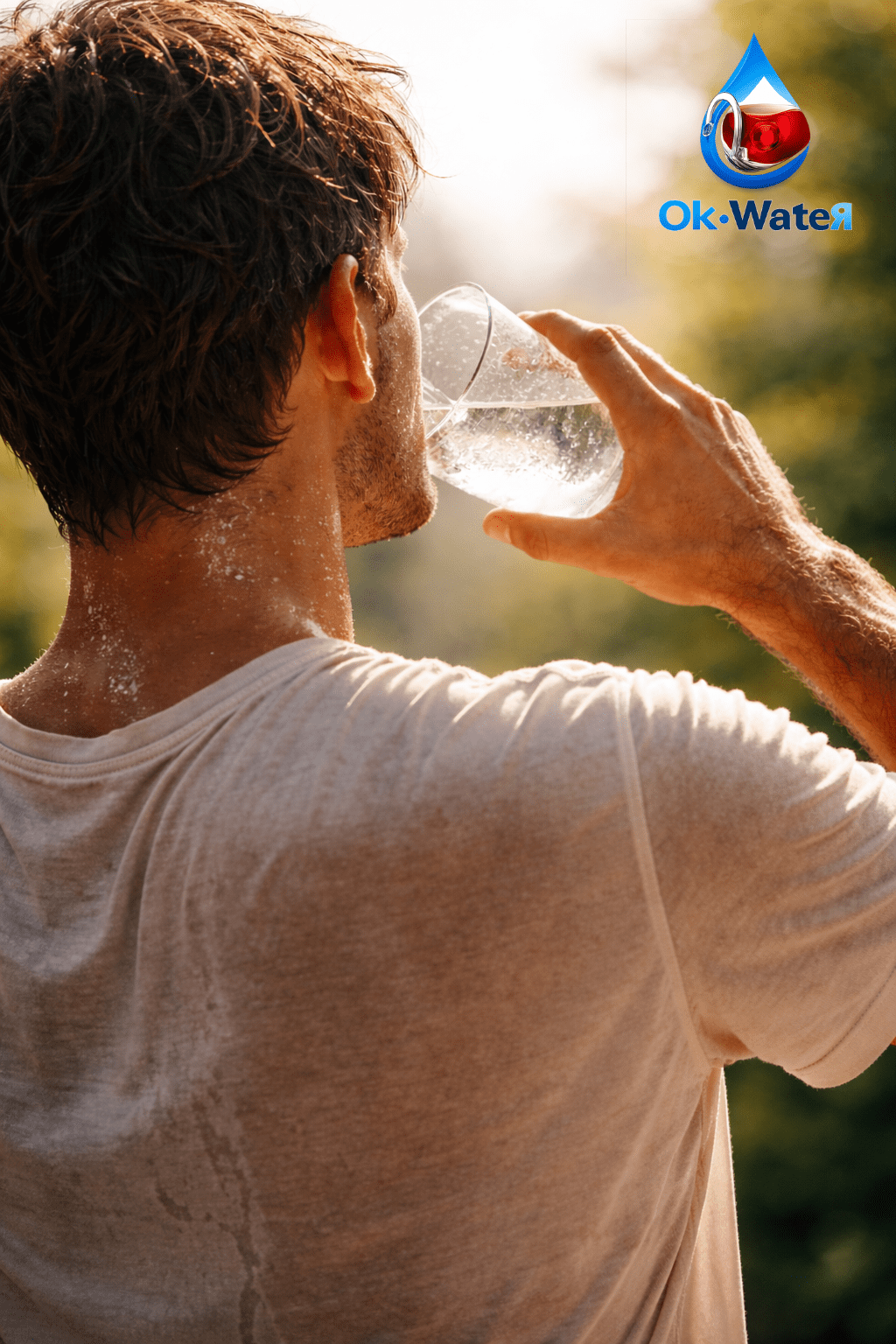 Water Drinkende man Water Drinkende man