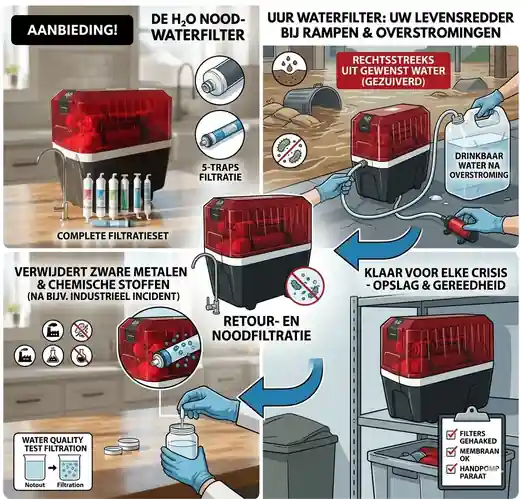waterfilter noodsituatie tijdens stroomuitval en calamiteiten