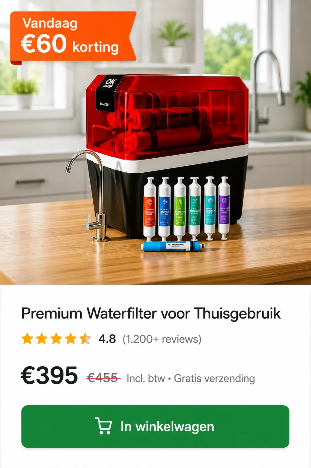 Premium Waterfilter Voor Thuisgebruik | Schoon & Gezond Drinkwater Premium waterfilter voor thuisgebruik met schoon gefilterd drinkwater en moderne waterfilter installatie